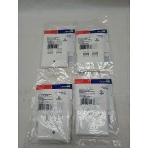 NEW Leviton 41080-4WP 4 Port Wallplate, White Lot Of 4